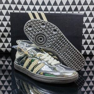 Wales Bonner x Adidas Silver Sambas Shoes